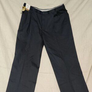Haggar Pleated Classic Stretch Twill Dress Pants Black Men's NWT 40W x 30L